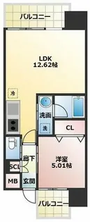 プレジオ三国EURO【8階】の間取り