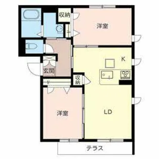 エフ・メゾン【0105号室】の間取り