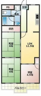 グランドール福川【6階】の間取り