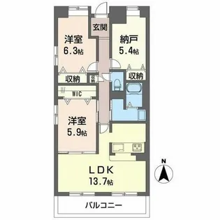 ゆう庵【0403号室】の間取り