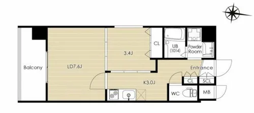 Renoas HAKATA【5階】の間取り