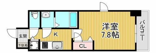 プランドール北浜【15階】の間取り