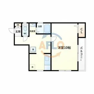 フローレ西田辺【6階】の間取り