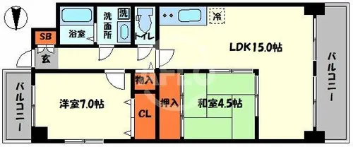メゾンハートランド【2階】の間取り