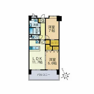 ヘスティア大濠【702号室】の間取り