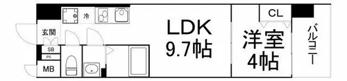 AND TERRACE 文の里【5階】の間取り
