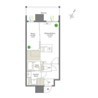 リアンシエルブルー白金【1102号室】の間取り