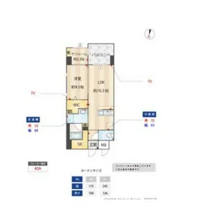 アネーロ西新Ⅳ【903号室】の間取り