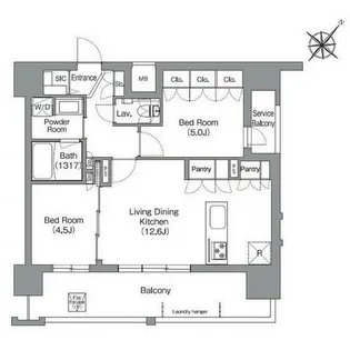 シーズンフラッツ渡辺通【1001号室】の間取り
