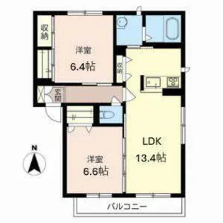 ルミナスA・B【A202号室】の間取り