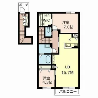 シャーメゾン ルリール【0202号室】の間取り