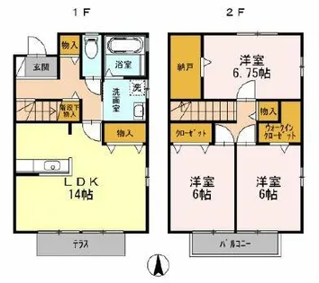 ロイヤルガーデン【1階】の間取り