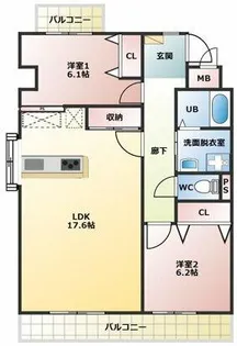 第二稲熊ビル【3階】の間取り