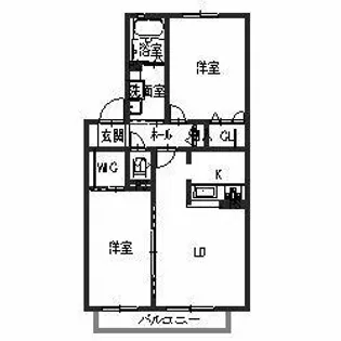 ビレッジ若草【0206号室】の間取り