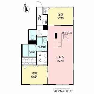 クオーレ西都 B棟【B0101号室】の間取り