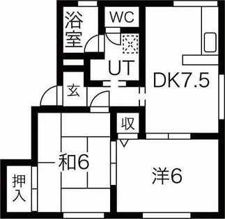ゴールドハイツD棟【D101号室】の間取り