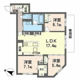 ザ リッツ大手町【0101号室】の間取り