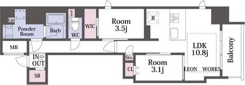 アーバネックス堺筋本町【14階】の間取り