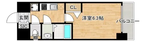 プレサンス淡路駅前【3階】の間取り