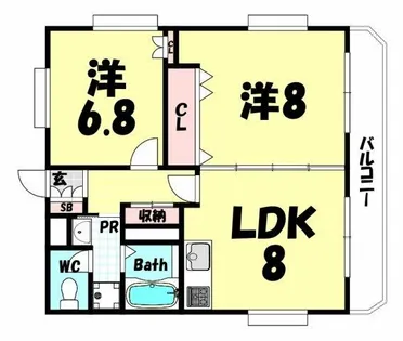 第2熊内コーポラス【4階】の間取り