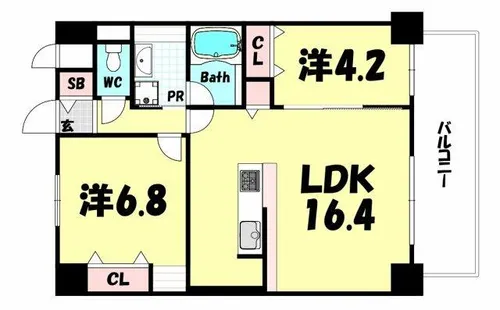 ラフィエスタ新神戸【7階】の間取り