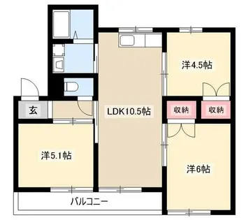 エクセル東丘【2階】の間取り