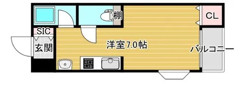 1Rの間取り画像