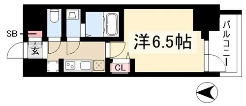 プレサンス名古屋菊井セルカ【5階】の間取り