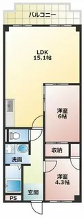 PLUM CITY RESIDENCE NEYAGAWA(ジュネスFU【4階】の間取り