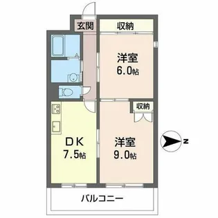 ドゥミール西山本【0403号室】の間取り