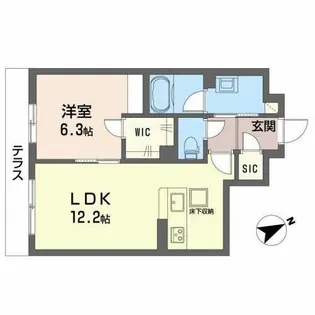 シャーメゾン ラフテル【0102号室】の間取り