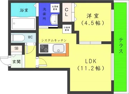 ブランシャール北3条通【1階】の間取り