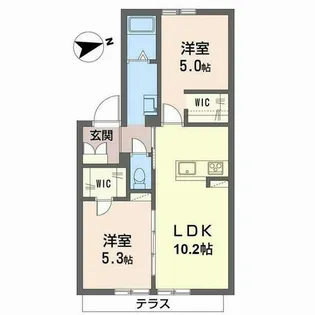 ディアス島泉II【0103号室】の間取り