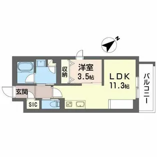 アイエフノヴァ水波町【0505号室】の間取り
