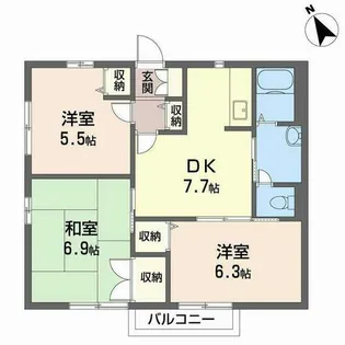 M’sシーサイドプラザIIA・B【0202号室】の間取り