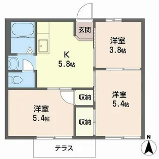ヴェル・リーブル【A103号室】の間取り
