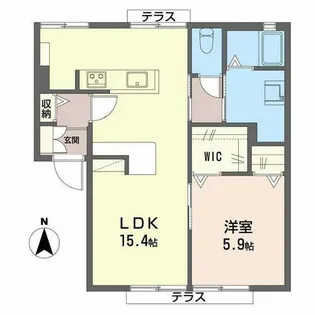 フレグランス大門【0102号室】の間取り