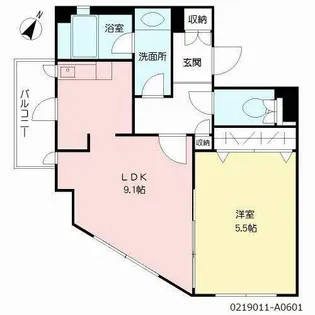 アネシス片野【6階】の間取り