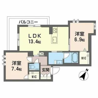 アーデルドルフ一社【0206号室】の間取り