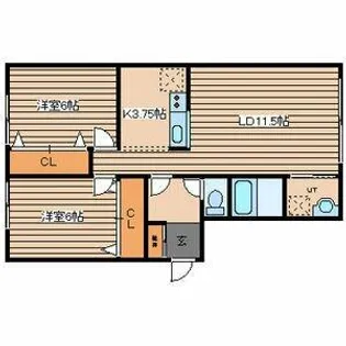 岩泉ハウスB【103号室】の間取り