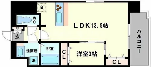 スプランディッド難波SOUTH【2階】の間取り