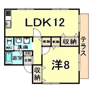 リバーサイド若林【1階】の間取り