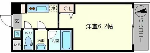 スプランディッド難波Ⅱ【8階】の間取り