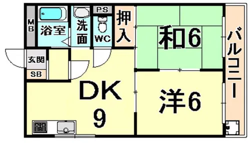 パレス武庫【3階】の間取り