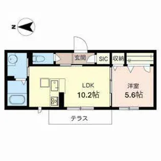リボーン谷田【1階】の間取り