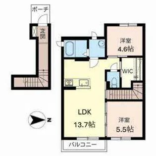 ぷりむべーる【0203号室】の間取り