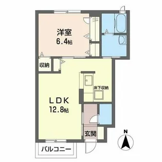 ラ メゾン柿の木B【B101号室】の間取り