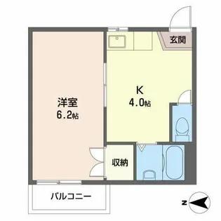 タウニィ高畑【0102号室】の間取り