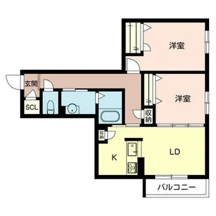 グラン・ブルー【N202号室】の間取り
