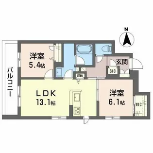 シャーメゾン シャルム本町【2階】の間取り